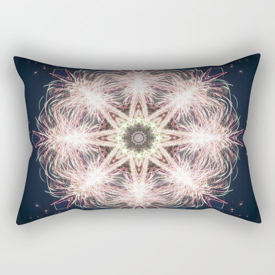 New year colorful sparkly fireworks mandala Rectangular Pillow