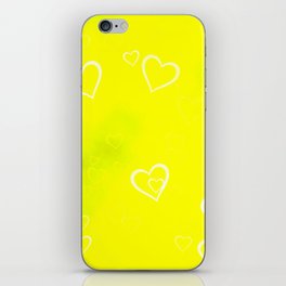 Lovely lemon yellow hearts iPhone Skin