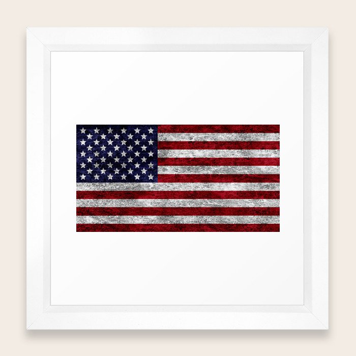 Usa Grunge Flag Framed Art Print By Alicegosling Society6