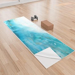 Abstract in Blue and Gold Yoga Towel