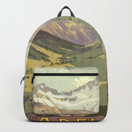 Berner-Oberland Adelboden 1400m Schweiz Suisse, Vintage Swiss Travel Poster Backpack