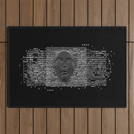 Cyberpunk Stacked Plot Face / Soundwave Face Outdoor Rug