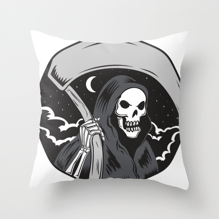 Grim Reaper Throw Pillow