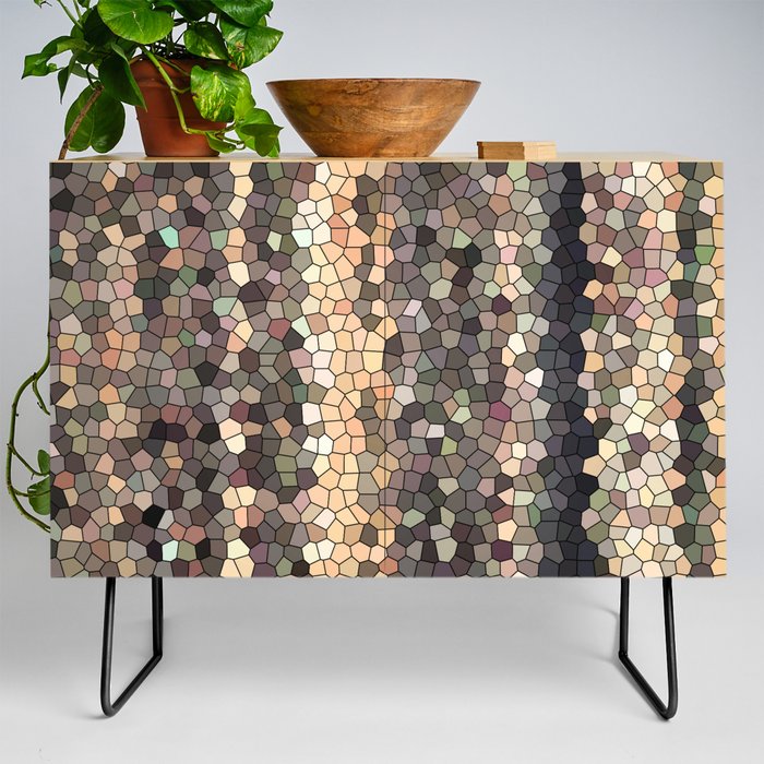 Earth toned  Stained Glass Credenza