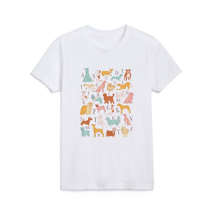 ABC Dogs in Retro Vintage Colors 70's Kids T Shirt