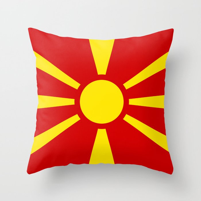 Flag of Macedonia Throw Pillow