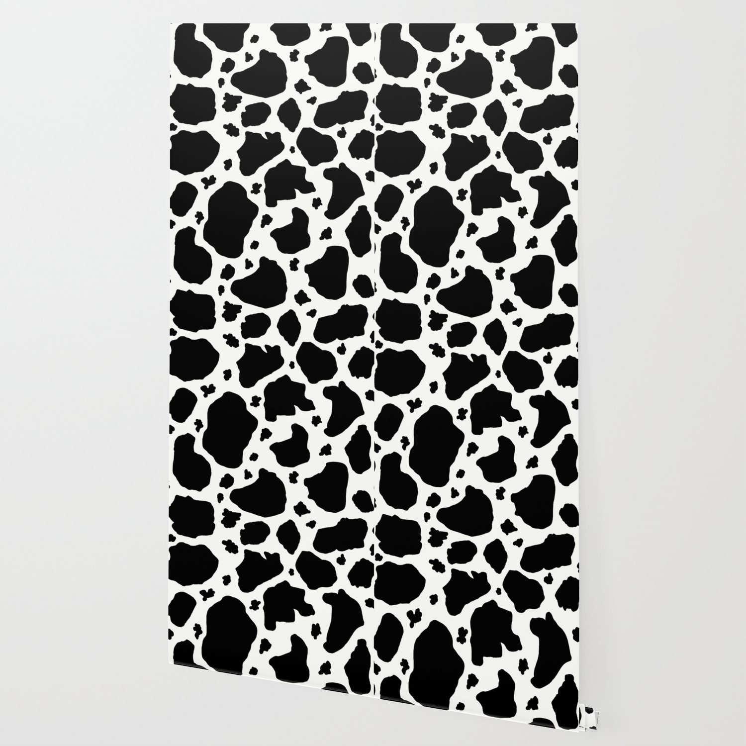 Black And White Animal Print Cow Spots Wallpaper By Amygale Society6