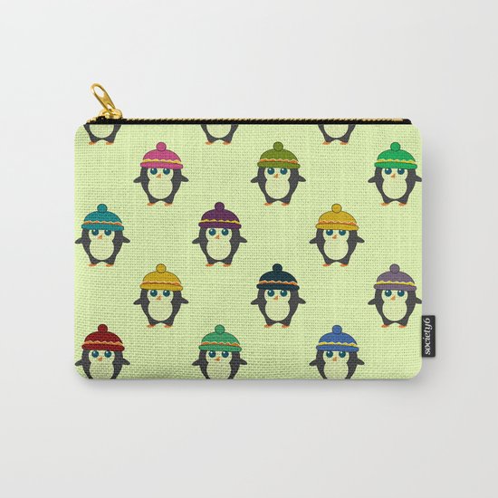 Penguins with colorful beanies Carry-All Pouch