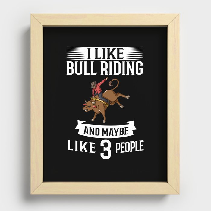 Bull Riding Bucking Bulls Rodeo Mechanical Cowboy Recessed Framed Print