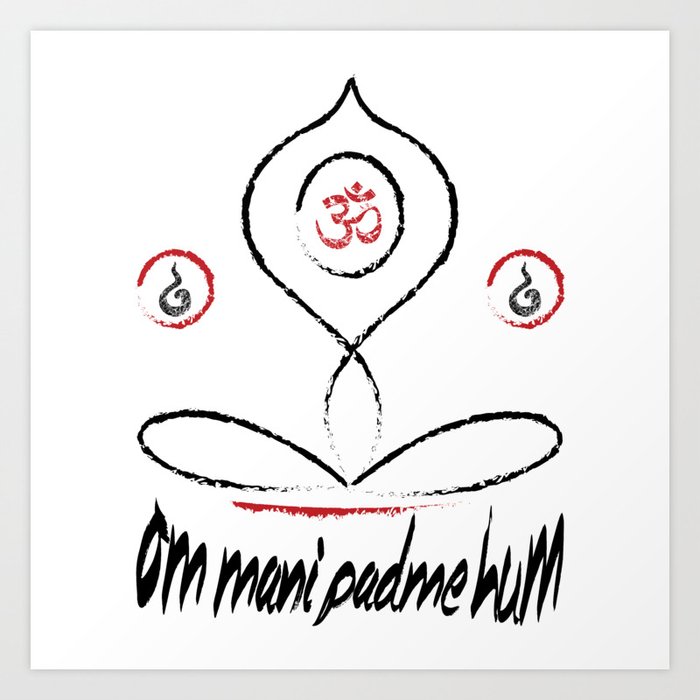 Yoga Om Mani Padme Hum Art Print By Luluadamah