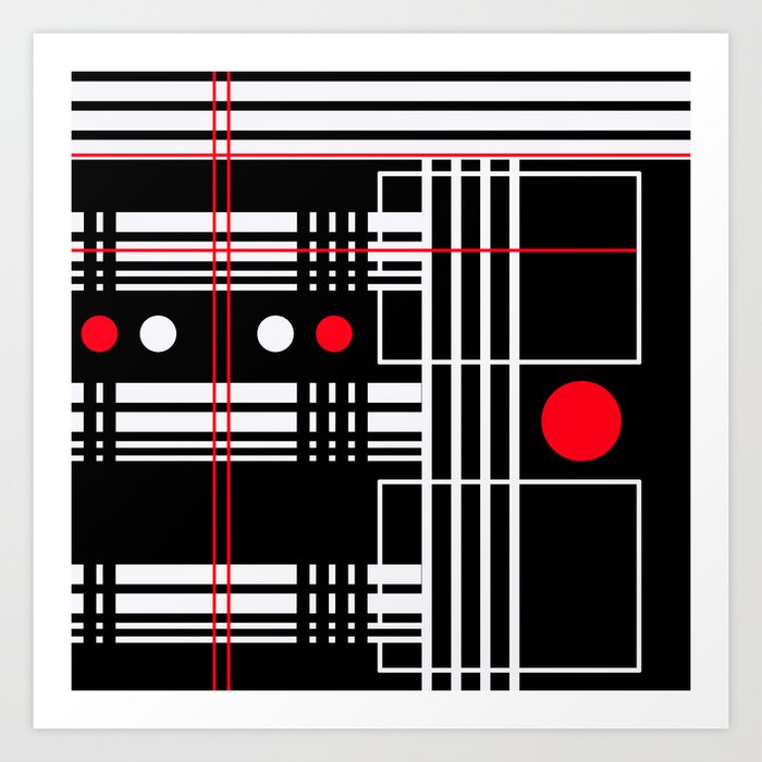 Geometry Flirt Lines Circles Abstract Art Print By
