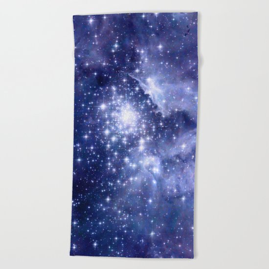 Cobalt Dreams, Universe Stars Space Nebula Beach Towel