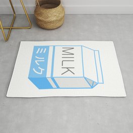 Milk Rug | Harajuku, Graphicdesign, Cute, Gyaru, Hiragana, Kawaii, White, Aesthetic, Tumblr, Pastel 