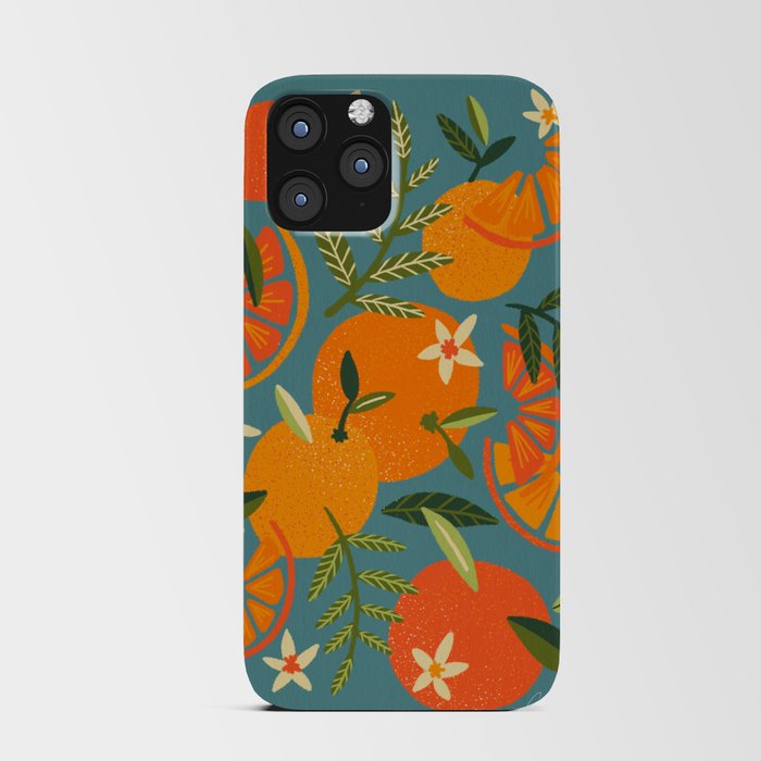 Orange Blooms – Blue Palette iPhone Card Case