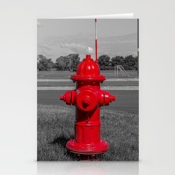 Bright Red Mueller Super Centurion Fire Hydrant Stationery Cards