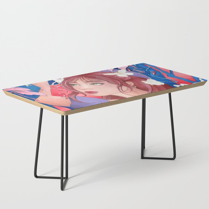 Girl and butterflies Coffee Table