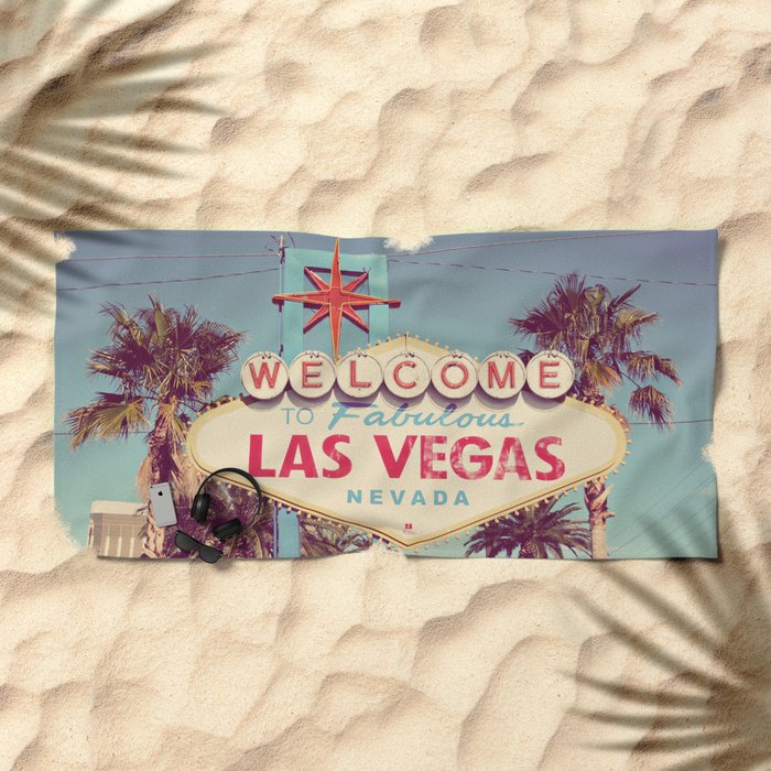 Welcome To Fabulous Las Vegas Beach Towel By Retrolovephotography Welcome To Fabulous Las Vegas Beach Towel