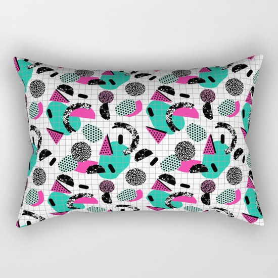Cha Ching - abstract throwback memphis retro 80s 90s pop art grid shapes Rectangular Pillow