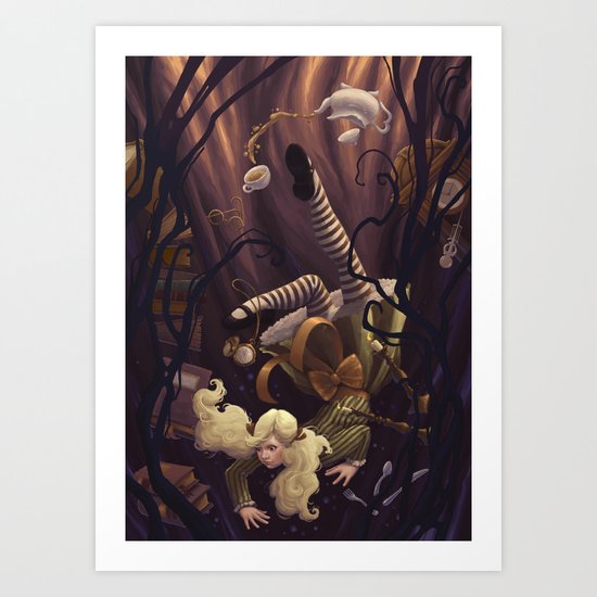 Alice Down the Rabbit Hole Art Print