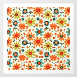 Coolio Flower Power Floral Hippy 70s Style Art Print