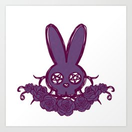 Skelebuns Art Print | Cute, Spooky, Spring, Rabbit, Purple, Flourish, Shirt, Violet, Digital, Easter 
