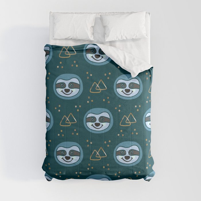 Space Sloths in Teal Comforter