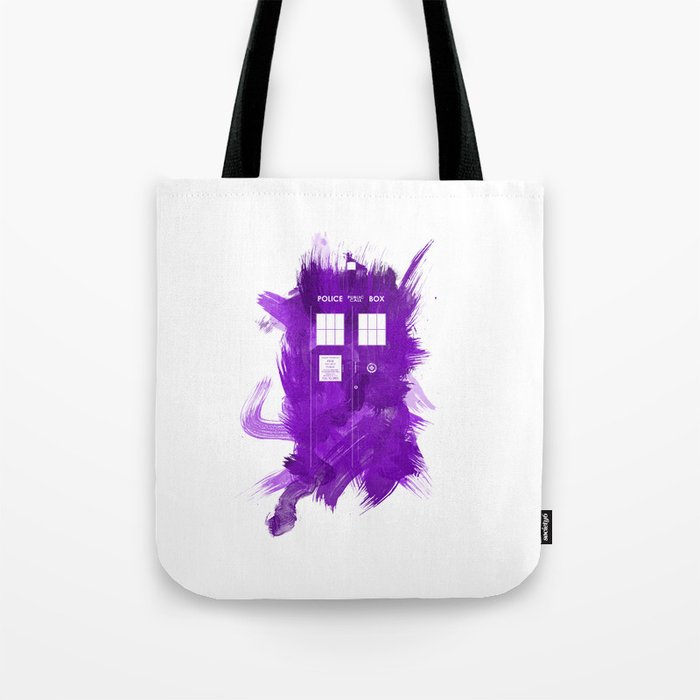 Watercolor TARDIS: Purple Tote Bag