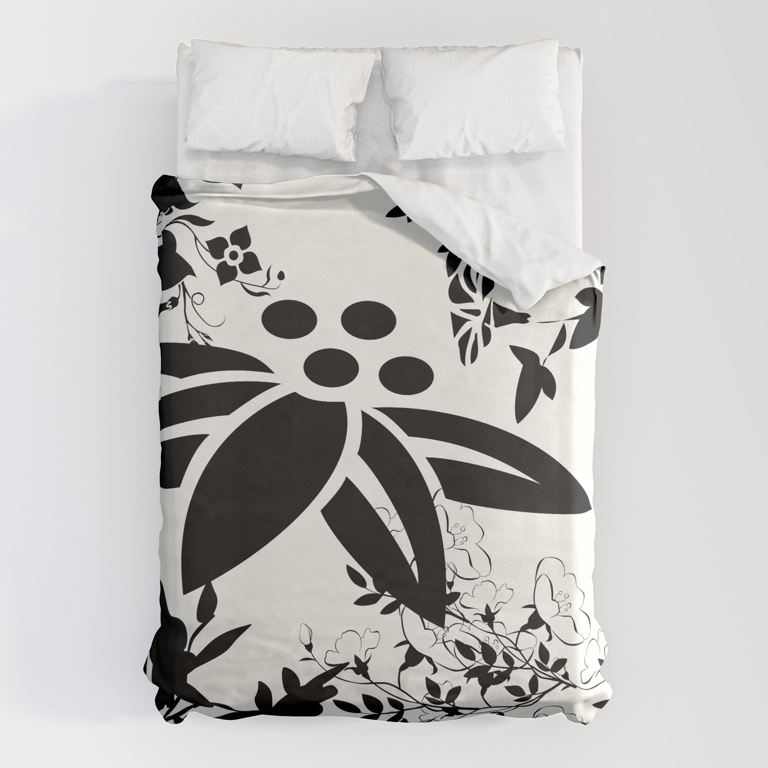 Damask Black And White Toile Fl Graphic Duvet Cover By Saundra Myles Society6 White Toile Fl Graphic Duvet Cover