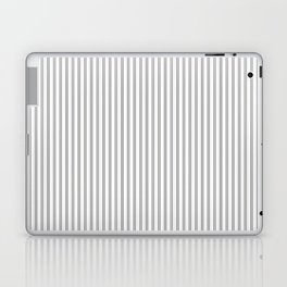 Smoke Grey and White Micro Vertical Vintage English Country Cottage Ticking Stripe Laptop Skin