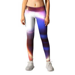 An outer space background with an eclipse, planets and stars.  Leggings