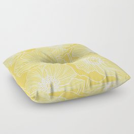 Sunshine Yellow Poppies Floor Pillow