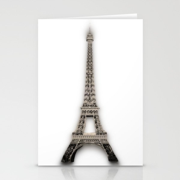 Minimalist Eiffel Tower Black and white Stationery Cards