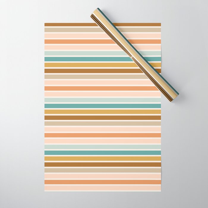 Boho Rainbow Stripe Wrapping Paper