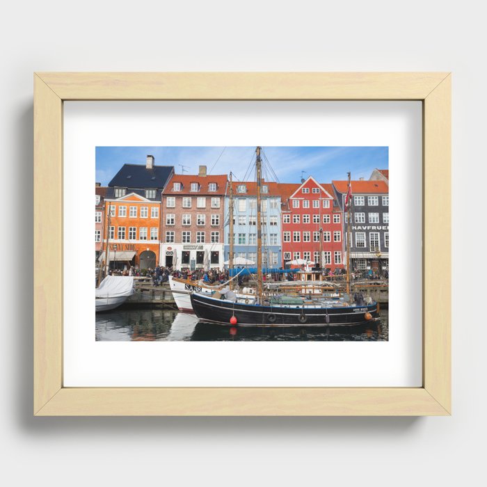Sunny Nyhavn Recessed Framed Print