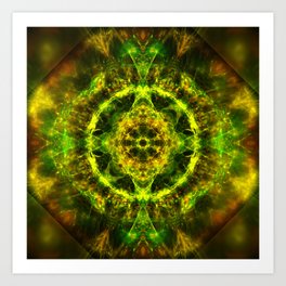 Vibrant electric fractal mandala Art Print