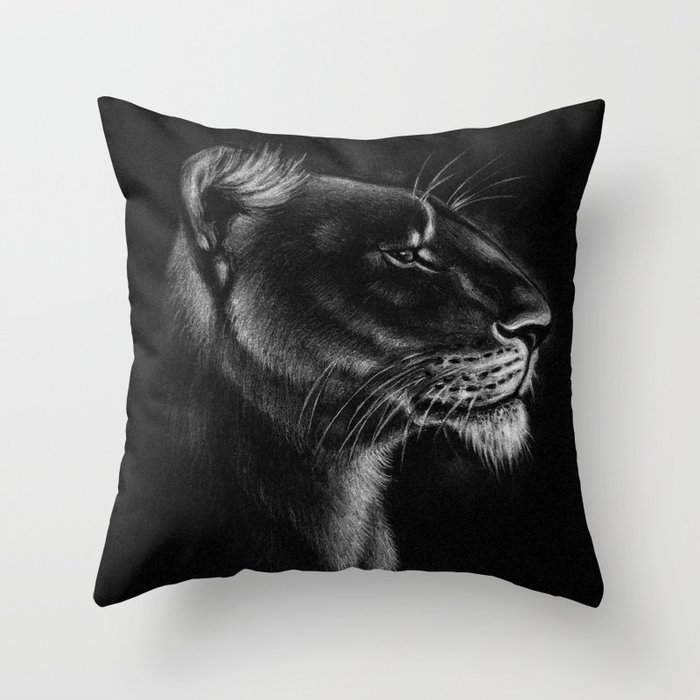 Proud Lioness Throw Pillow