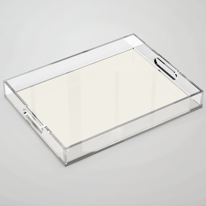 Marshmallow pale neutral solid color modern abstract pattern  Acrylic Tray