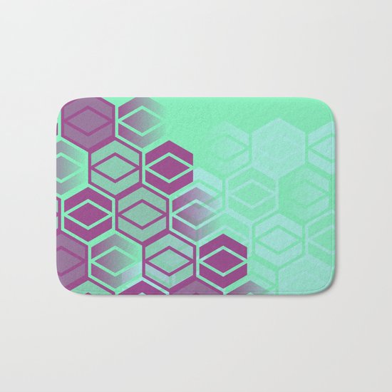 Purple on Mint Bath Mat