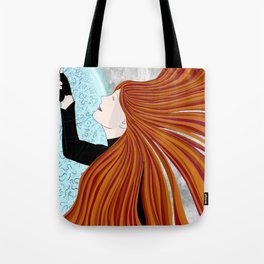 Crazy Hair Portal Girl Tote Bag