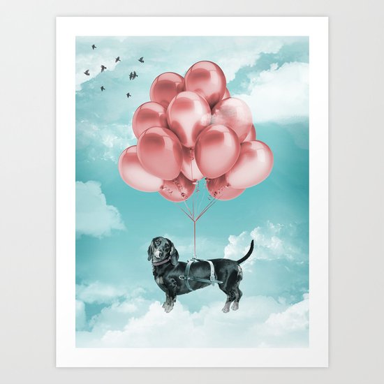 Dachshund Drift Art Print