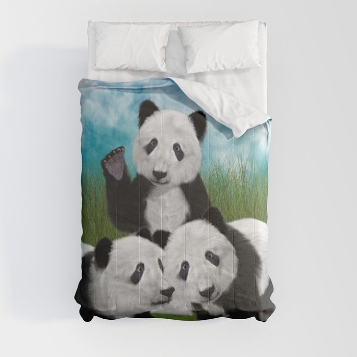 Panda Bear Cubs Love Comforter