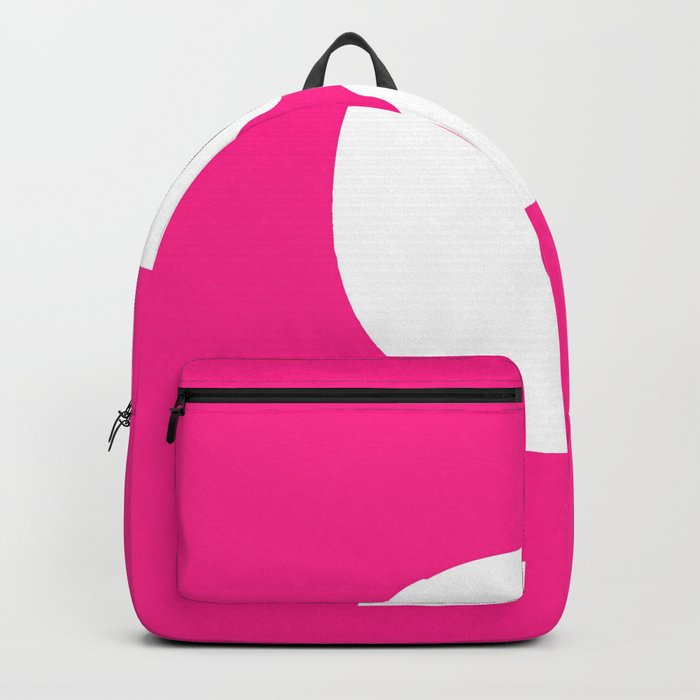c (White & Dark Pink Letter) Backpack