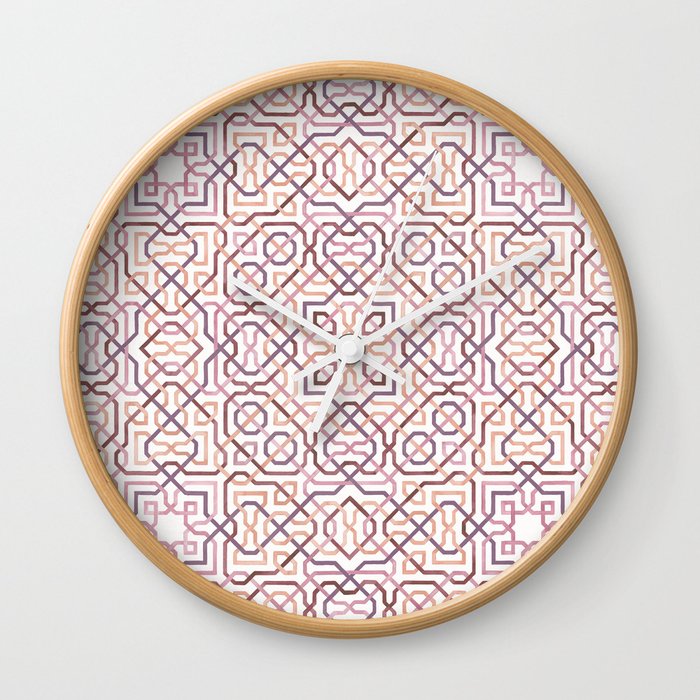 Pink lines Wall Clock