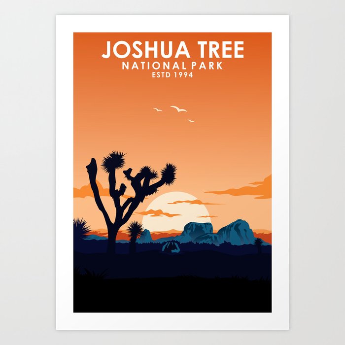 Joshua Tree National Park Travel Poster Art Print