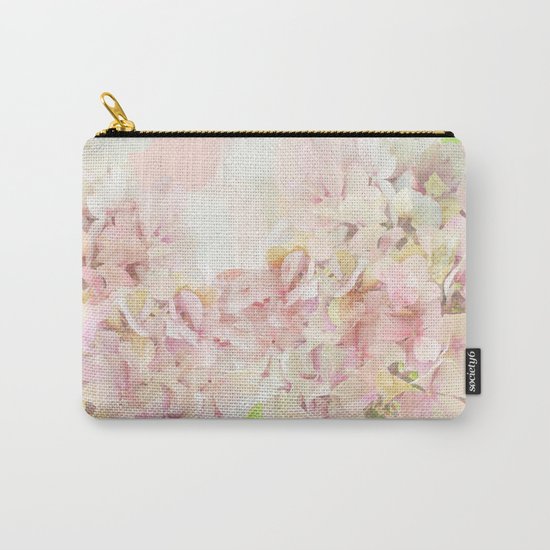 Pink Hydrangeas on a soft pastel abstract background Carry-All Pouch