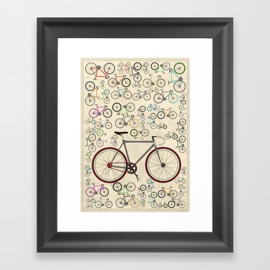 Love Fixie Road Bike Framed Art Print