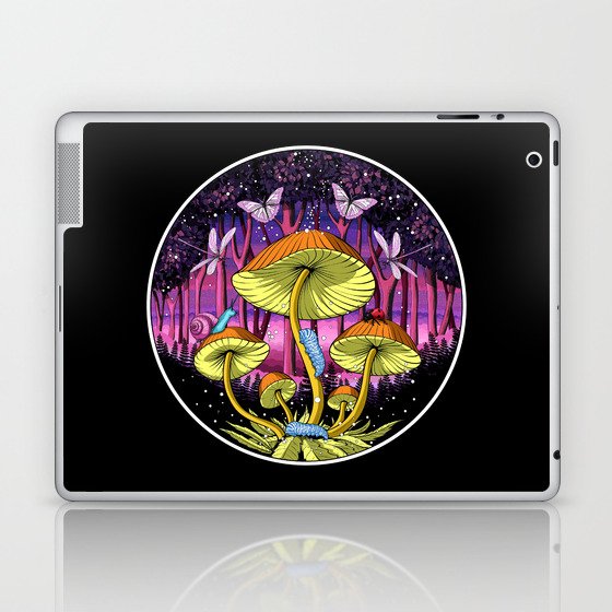 Psychedelic Mushrooms Forest Laptop & iPad Skin