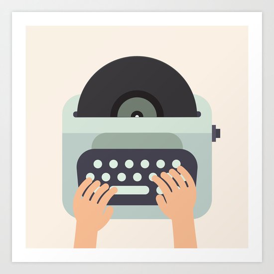Vinyl Typewriter Art Print