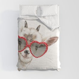 Hipster Goat with Glasses Comforter