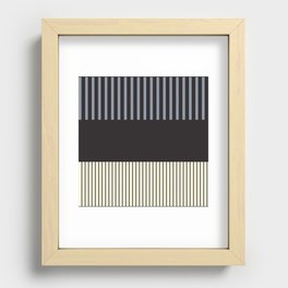 Colour Pop Stripes - Black, Gray and Cream Recessed Framed Print